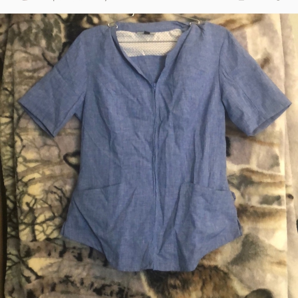 Uniform Style Work - Nurse Scrub Zipping Top Double Pockets XL NWOT